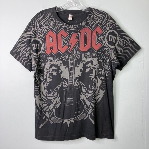 Ac/dc 2008 Black Ice Tour Band Concert Graphic T-Shirt Unisex Size M Rock - Picture 1 of 15